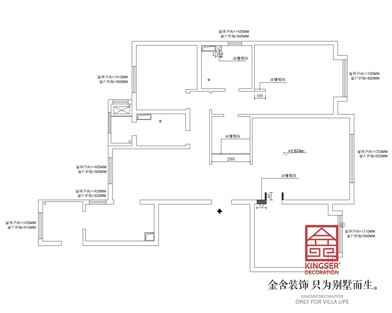 融創江坪園160平三室兩衛戶型新建圖